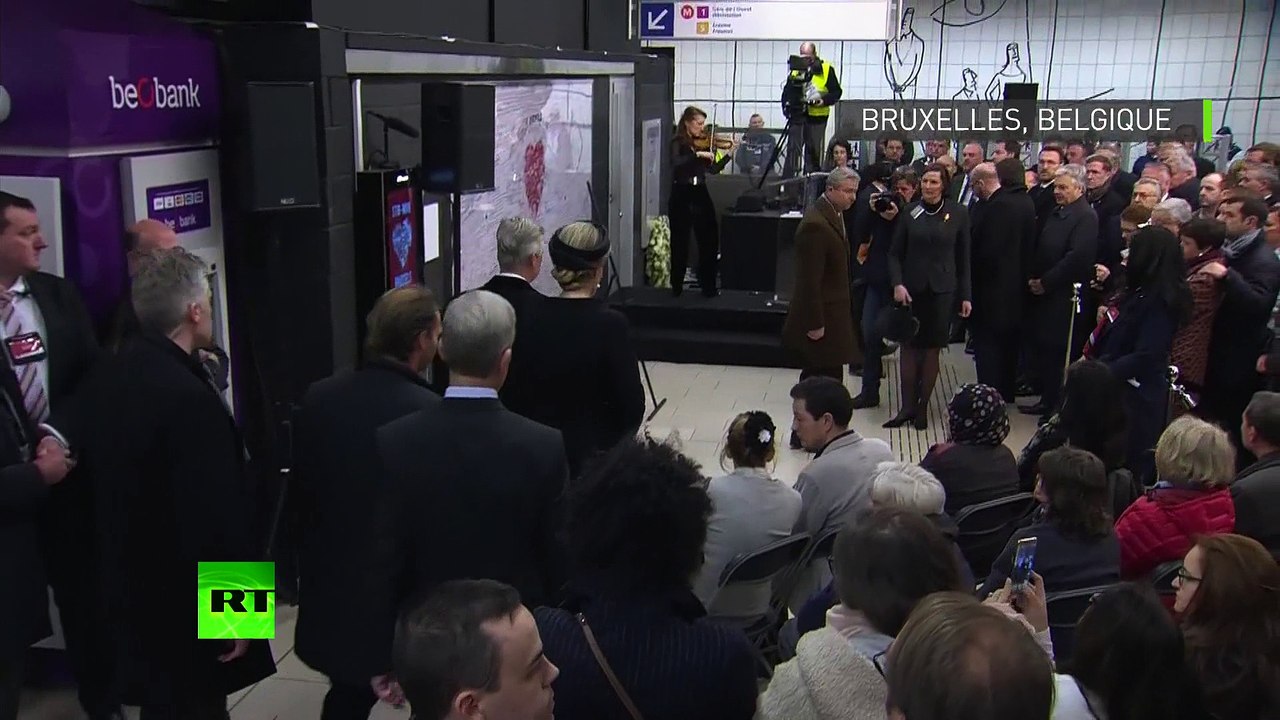 Bruxelles : commémorations à la station de métro Maelbeek, cible de la seconde attaque