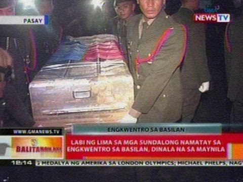 BT: Labi ng 5 sa mga sundalong namatay sa engkwentro sa Basilan, dinala na sa Maynila