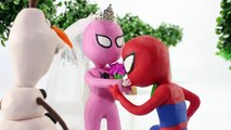 Человек-паук Человек-паук поцелуй, как целоваться, поцелуй Спайдермена и замороженные Эльза Русалочка, женщина кошка и Джокер