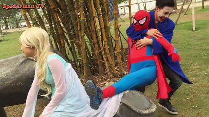 BURIED ALIVE Spiderman vs Frozen Elsa Baby Pink Spidergirl Joker Family Fun Superhero movi