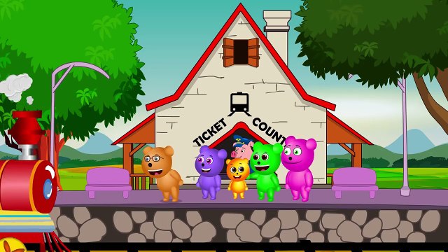 Mega Gummy Bear Crying Crashed with Monster Truck! Finger Family Nursery Rhymes for Kids