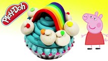 Play doh wonderful!- create rainbow ice cream cloud cake along peppa pig español toys play