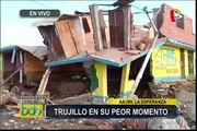Trujillo: viviendas destruidas por paso de huaicos en sector de La Esperanza