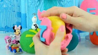 Esbirros Play doh Kinder Sorpresa huevos Congelados Olaf Juguetes de Minnie mouse Huevo