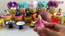 Play Doh Glitter Ice Cream Learn Colors Princess Disney Frozen Anna Elsa Belle Surprise Eg