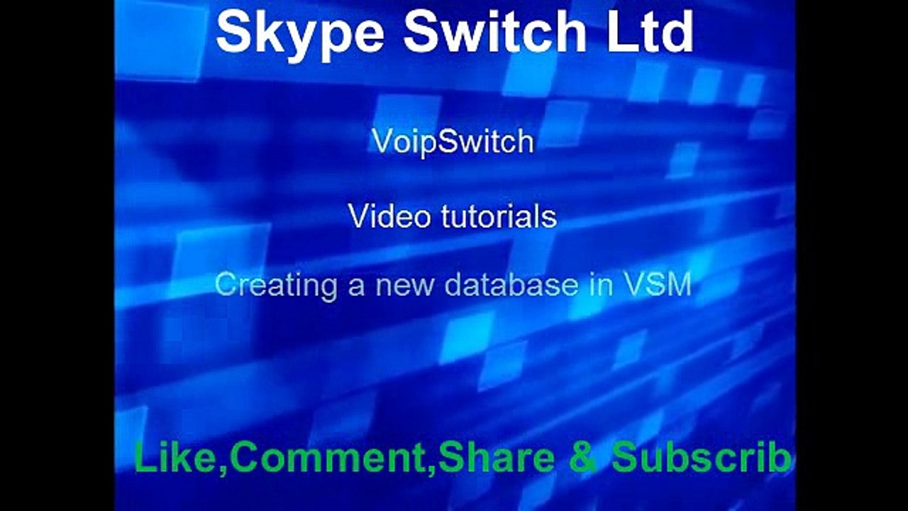 VoIP Switch Creating databases in VSM