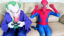 Spiderman vs Joker vs Minion! w_ Batman, Pink Spidergirl Crazy Gymnastics - Fun Superheroes  -)-2m1