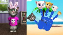 Talking Tom Finger Family Song Talking Angela Spiderman Frozen Elsa Lightning McQueen