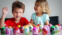 20 Surprise Eggs Barbie Peppa Pig Hello Kitty Spiderman Disney Princess Kinder Eggs Toys U