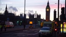 Forensics officers work on Westminster Bridge following terror incident