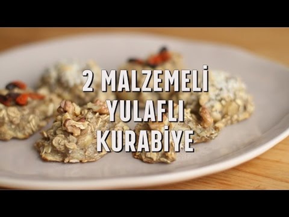 2 Malzemeli Yulaflı Kurabiye Tarifi