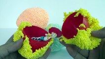Slime Surprise Toys Supehero Play Foam Surprise Eggs Disney Frozen Learn Colors EggVideos.