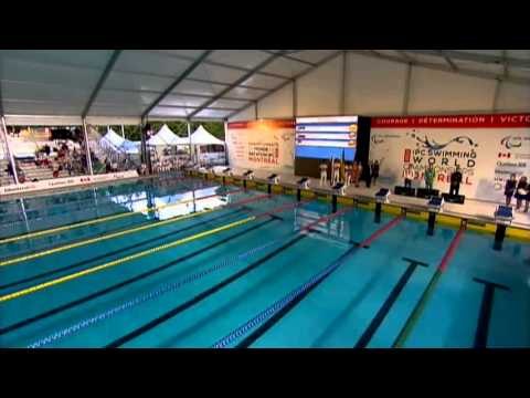 Swimming - men's 50m freestyle S12 medal ceremony - 2013 IPC Swimming World Championships Montreal