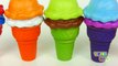 Play-Doh Superhero Ice Cream Cone Surprise Eggs Learn Colors Finger Family Nursery Rhymes