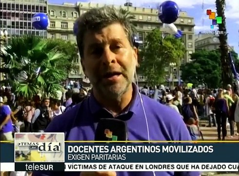 Docentes argentinos se movilizan en defensa de la educación pública