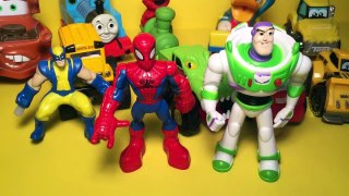 Spiderman Hulk, Funny, SuperHeroes, Dinosaur Fight, Monster Truck, Colors, Shapes, Video F