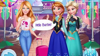 Дисней замороженные Принцесса Эльза Анна и Барби платье вверх Игры для девушки
