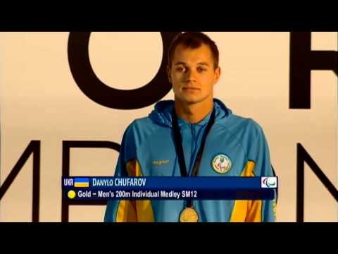 Swimming - men's 200m individual medley SM12 medal ceremony - 2013 IPC Swimming World Championships