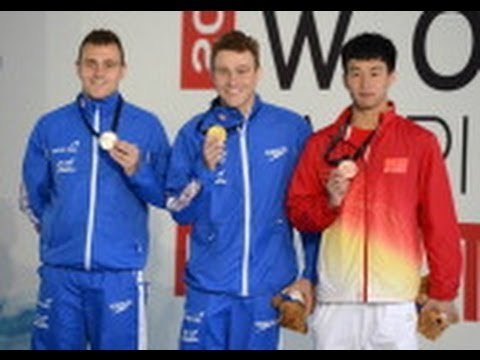 Swimming - men's 400m freestyle S8 medal ceremony - 2013 IPC Swimming World Championships Montreal