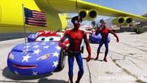 Spiderman Disney Cars Lightning McQueen Cargo Plane (Nursery Rhymes - Songs For Kids)