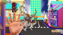 Dinosaurs walking 3d Finger Family Nursery rhymes for Kids | Superheroes car Racing Video