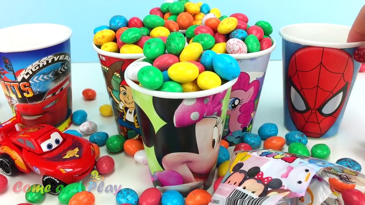 M&M Surprise Cups Disney Pixar Cars Tsum Tsum Peppa Pig Toys Learn Colors Play Doh Modelling Clay-z4HOjBzWrRg