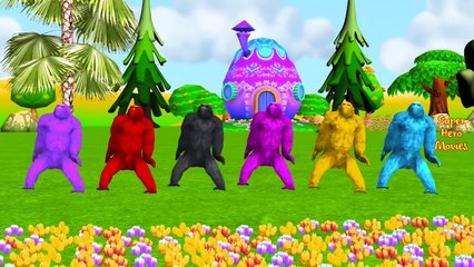 Spiderman Rescue Dinosaurs Gorilla Lion Finger Family | Colors Spiderman Nursery Rhymes Co