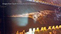 South Korea raises sunken Sewol ferry: Yonhap