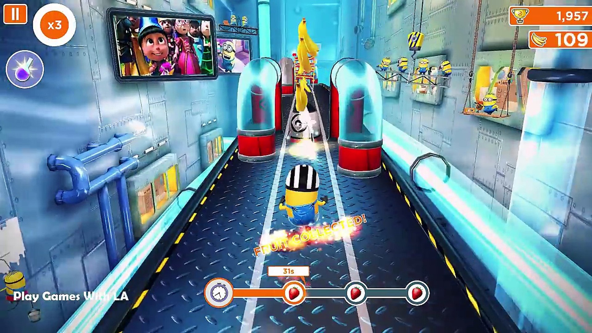 Despicable Me 2 Minion Rush Starfish Minion Solo Running and Flying