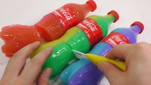 DIY How To Make Rainbow Colors Coca Cola Bottle Milk Gummy Pudding Learn Colors Slime Clay Orbe