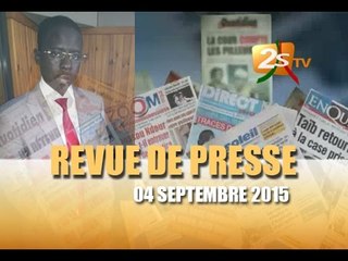 revue de presse du 04 septembre 2015