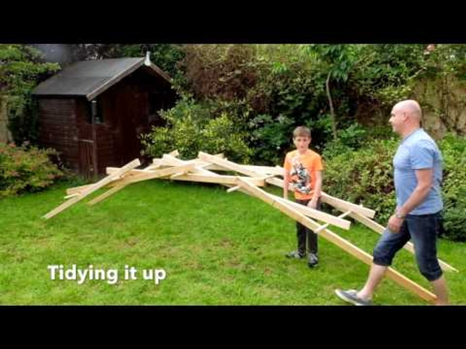 Brainy Boy Builds Backyard Bridge Made Entirely Out of Sticks