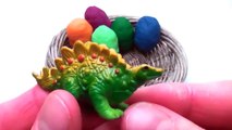 Learn Colors With Play doh Surpise Eggs Dinosaur Toys | Learn Dinosaurs Names And Sounds F