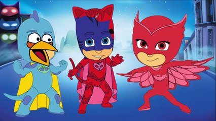 Angry Birds as PJ Masks Coloring Pages | Fun Coloring Videos For Kids