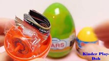 #Surprise Eggs Racing Car Eggs #ecipe for playdough#PLAY DOH Kinetic Magic Sand Eggs Kinder Play