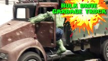 The HULK Smash Superhero Cartoon Drive Garbage Truck At Beach l Nursery Rhymes l Garbage Trucks Rule-j
