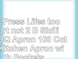 CafePress  Lifes too short not 2 B Sicilian BBQ Apron  100 Cotton Kitchen Apron with