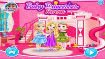 Disney Frozen Princess Elsa Anna Rapunzel and Ariel Baby Room Decoration Games Compilation