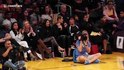 Khloe and Kourtney Kardashian spotted courtside at the Lakers with mum Kris Jenner