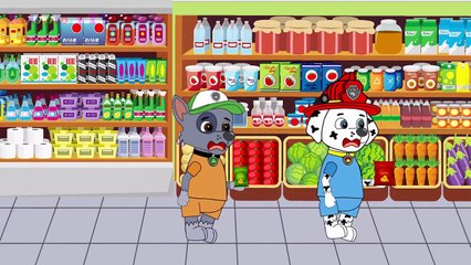 Paw Patrol Dad & Kids at The SUPERMARKET New Episodes! Babies Surprise Eggs New Cartoon
