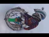 Extreme stunts on high speed in 360: Motocross FMX in Russia