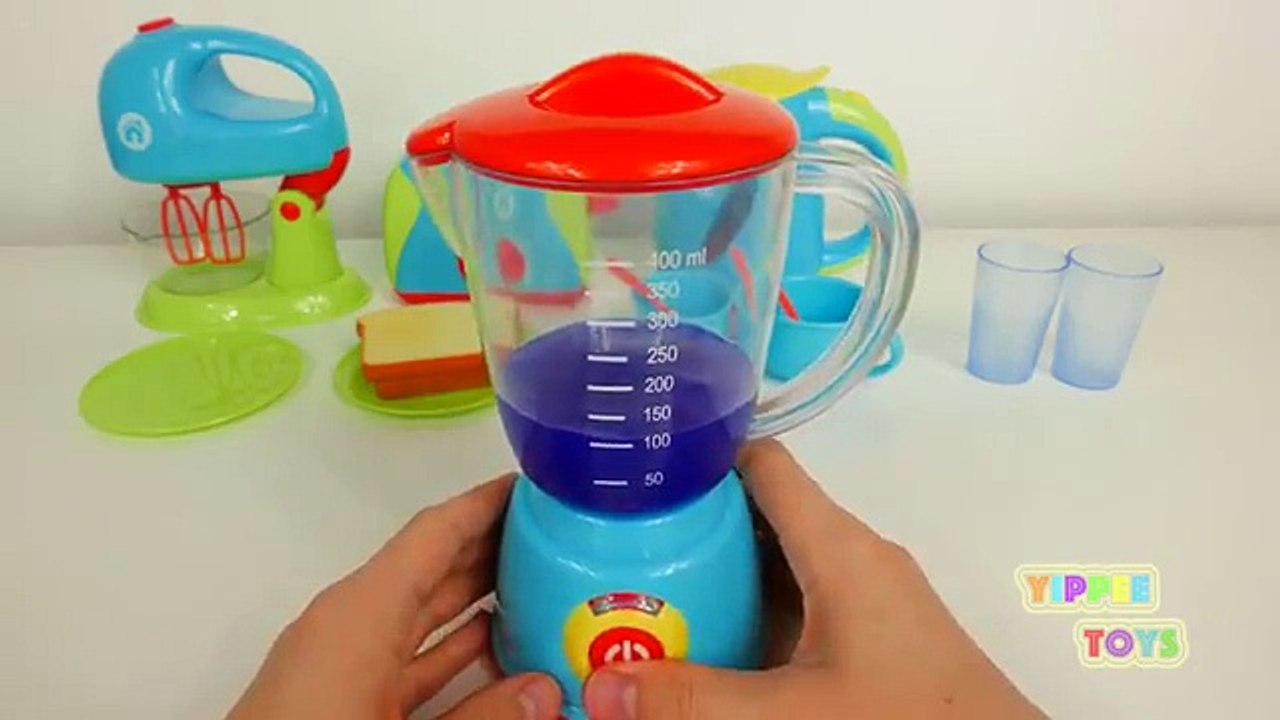 Cooking Playset Just Like Home Kitchen Appliance Set Toaster, Blender, Mixer & Coffee Mach
