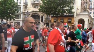 Euro 2016 Hungarian fans march and fight with Stadium Police in marseille before Iceland H