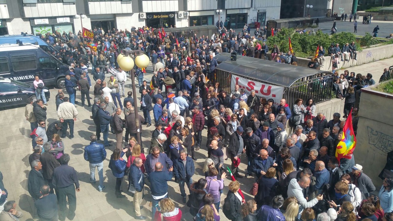 Napoli - Proteste dei lavoratori LSU (23.03.17)