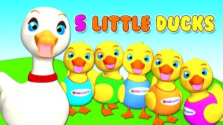 Five Little Ducks | Kids English Nursery Rhyme, Cute Baby Song, Relaxing & Soothing Melod