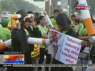NTG: Ilang health advocate, nagmartsa sa QC vs bagong bersyon ng Sin Tax Bill