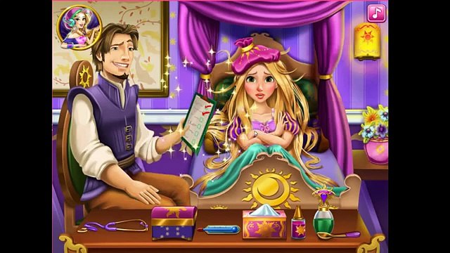 Принцесса Эльза снег белый Анна замороженные и Принцесса Рапунцель горло доктор Игры Улица