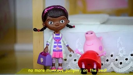 Five Little Peppa Pig Jumping On The Bed Nursery Rhymes - 5 Little Monkeys Jumping On The