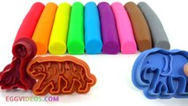 Learn Colors with Play Doh Animal Molds Elephant Lion Tiger Giraffe Seal Fun & Creative fo