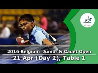 2016 Belgium Junior & Cadet Open - Day 2 LIVE (TABLE 1)